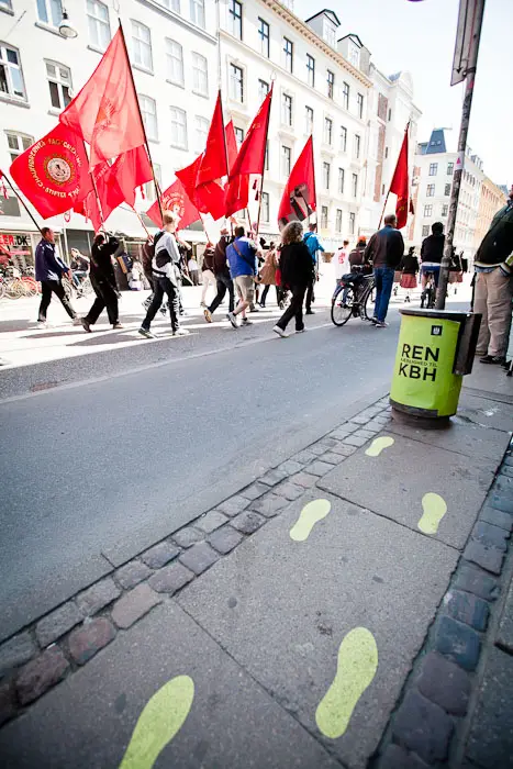 Fagligt optog på vej til Fælledparken