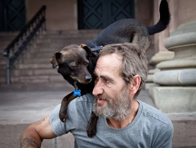 Klaus med hunden Bandit