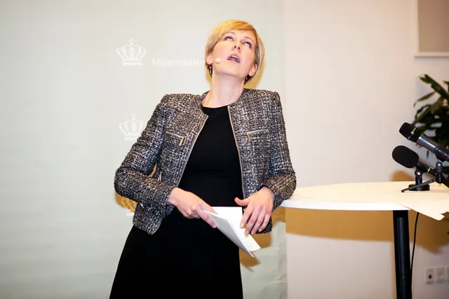 I sin afskedstale imiterede Ida auken en af de ansatte i miljøministeriet, miljøministeriet, 3 februar 2014